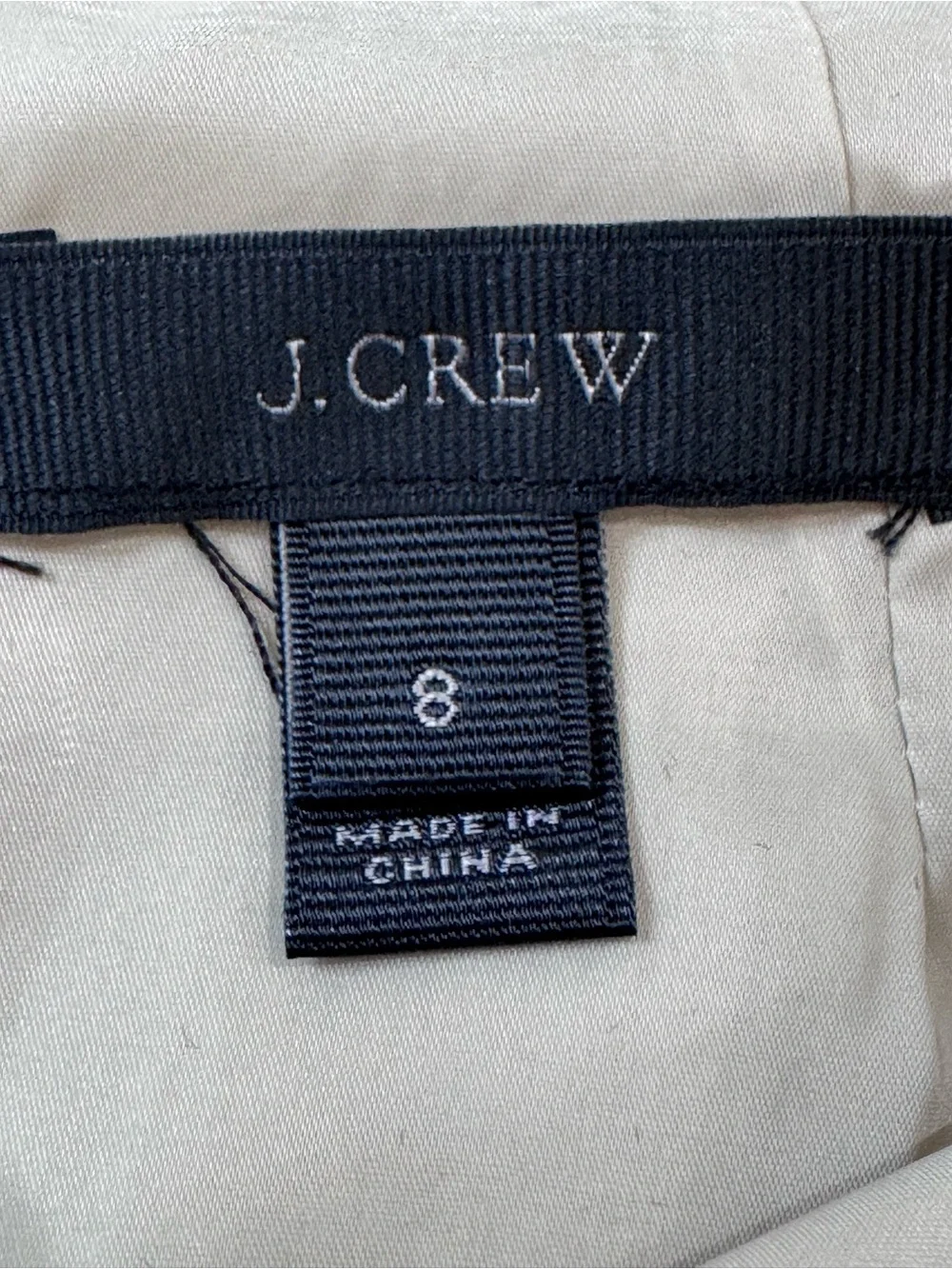 J. Crew Linen Sheath Dress Beige with White Trim